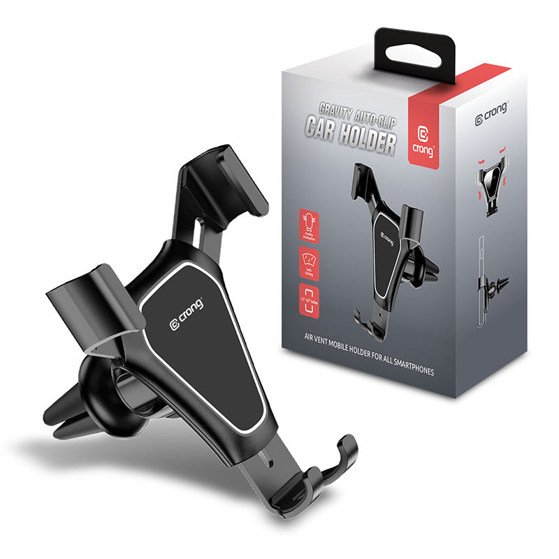 Crong Gravity Auto-Clip Car Mount - Gravity car mount for 4.7" - 6.5" phones (black) (2)