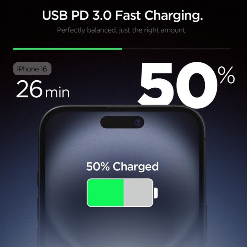 Spigen Essential EE201EU GaN – USB-C Wall Charger 20W (Black) (2)