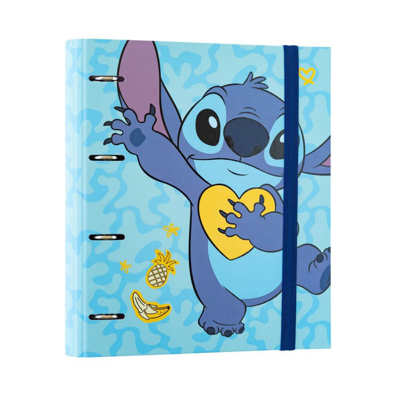 Disney Stitch - A4 Ring Binder from the Tropical collection (4 rings, elastic band)