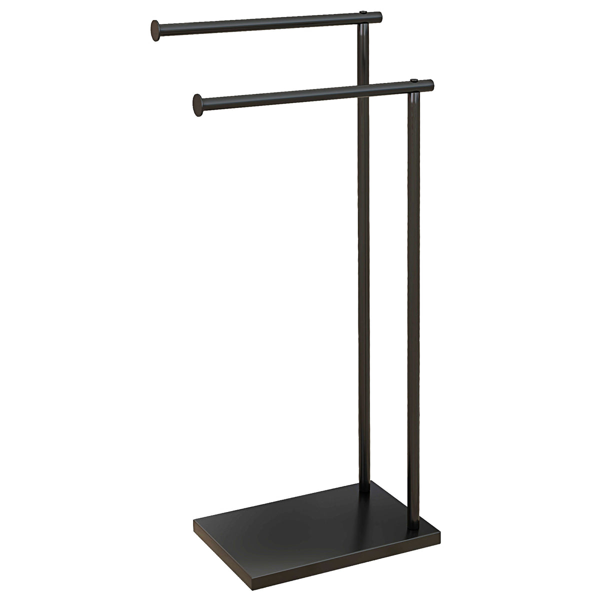 Freestanding Towel Holder, Towel Rack with 2 Rails for Bathroom, Bath Towels Black 35.5 x 20 x 78 cm