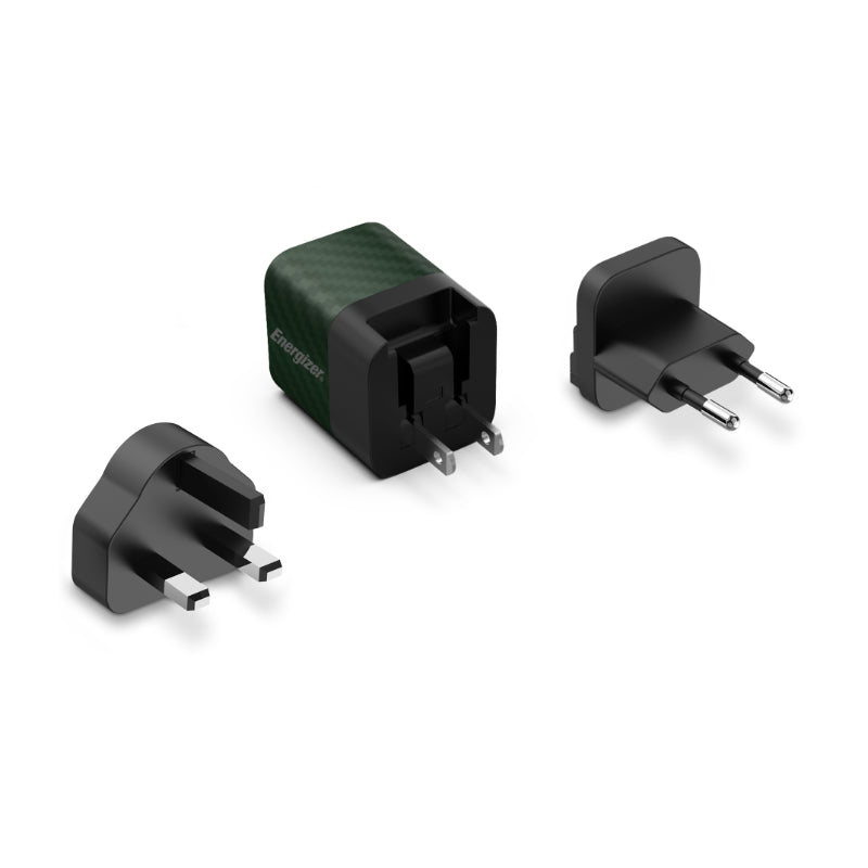 Energizer Ultimate - Multiplug EU / UK / US GaN 20W PD mains charger (green) (2)
