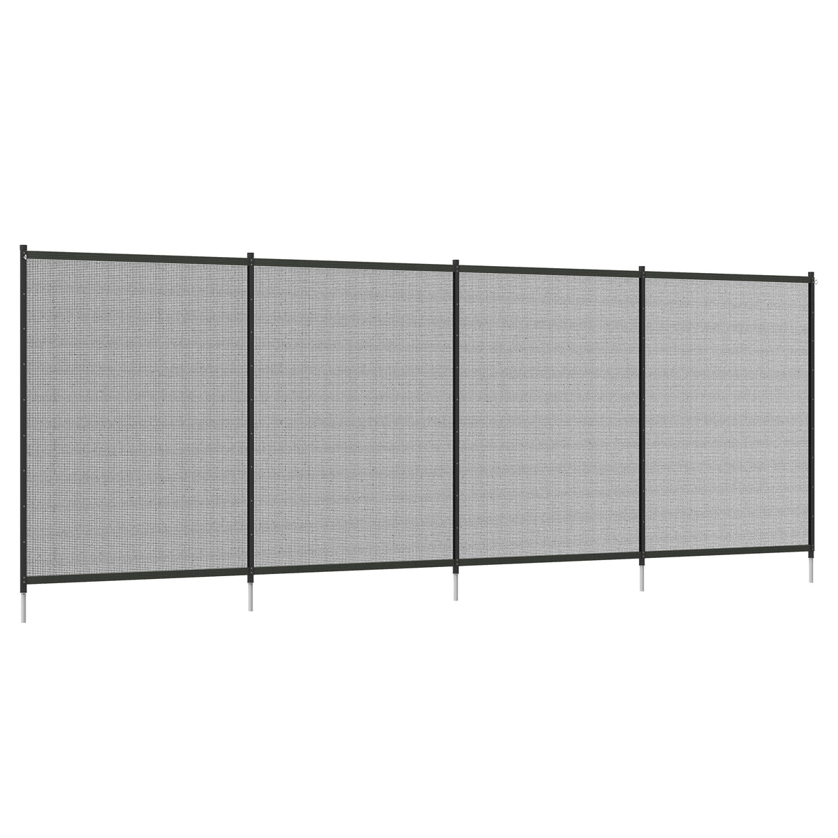 Pool safety fence, pool fence for children, 4-piece, aluminum/textilene, 365 x 126 cm, black