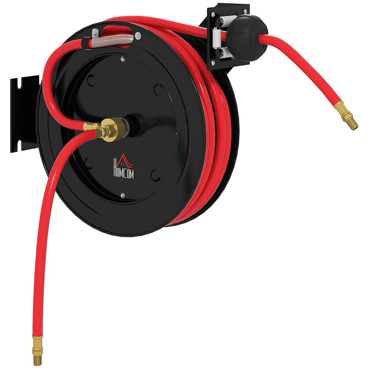 Wall-mounted garden hose reel, automatic retraction, 20 bar water pressure, 15+1 m water hose, metal – assembled