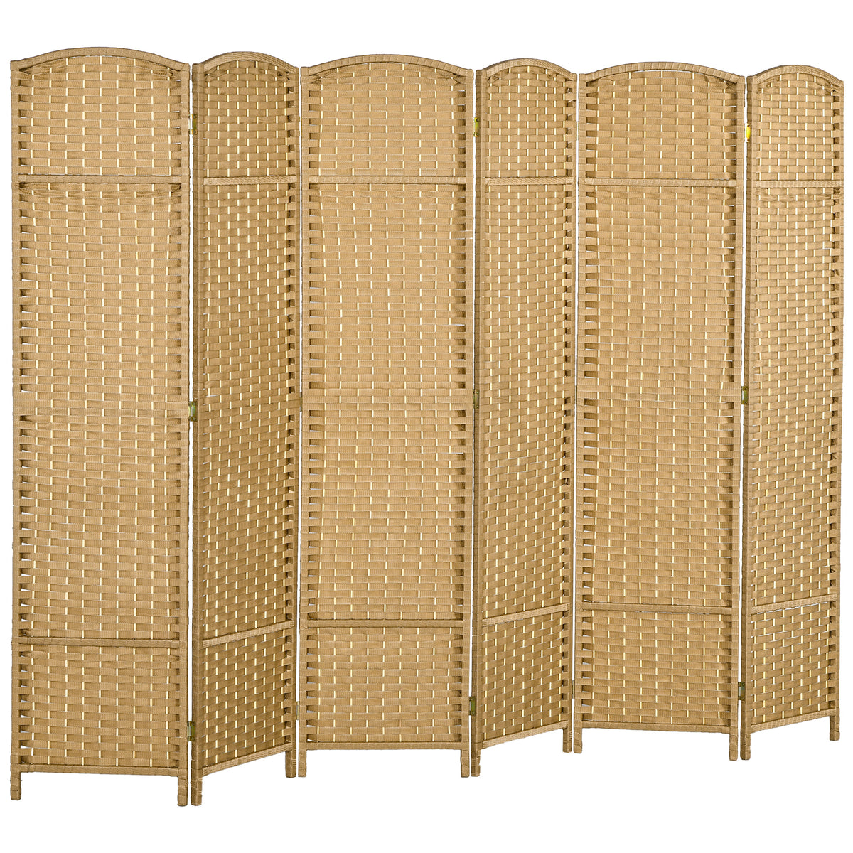 6-panel room divider, foldable privacy screen, privacy partition for living room, bedroom, home office, natural