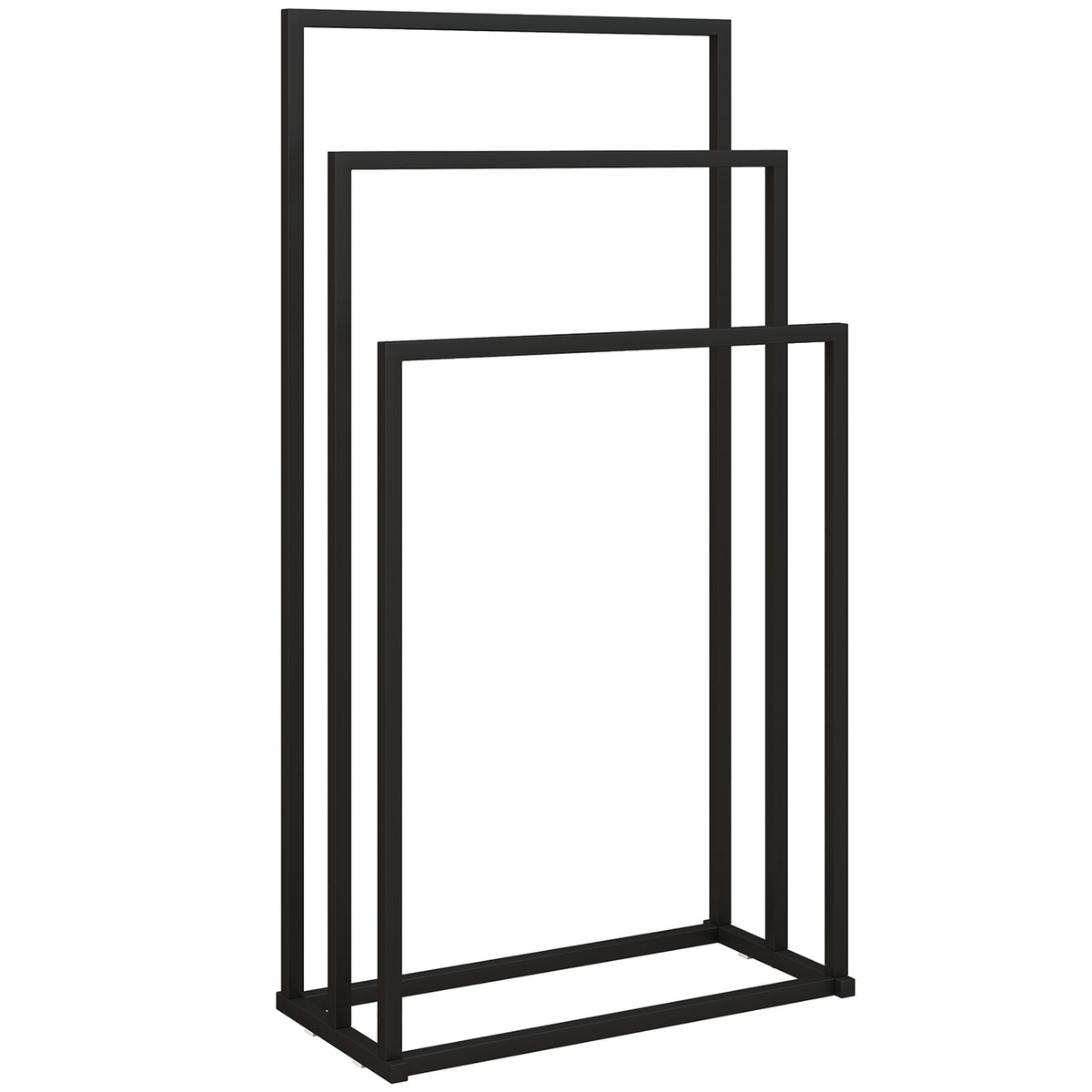 Freestanding towel holder, towel rack with 3 bars, steel towel ladder, 45 x 21.5 x 85 cm