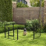 Puppy playpen, puppy enclosure, pet enclosure, foldable, lockable door, weather-resistant, 8 panels, black (2)