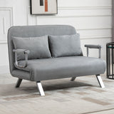 Sofa bed, double sofa, guest bed, including 2 cushions, gray (2)