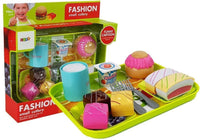 Food dessert cake set with tray