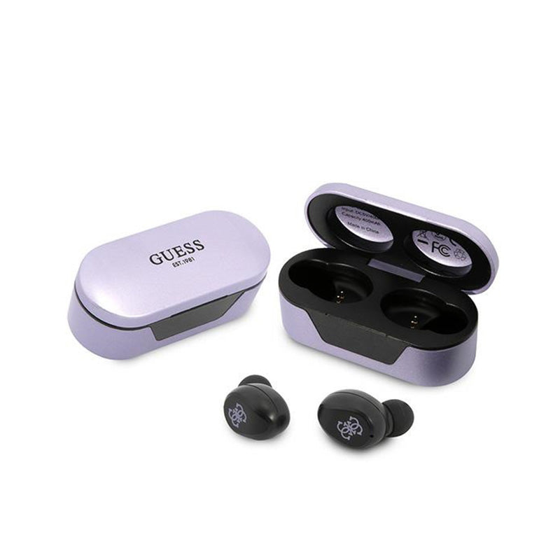 Guess True Wireless Earphones BT5.0 5H - TWS in-ear headphones + charging case (purple)