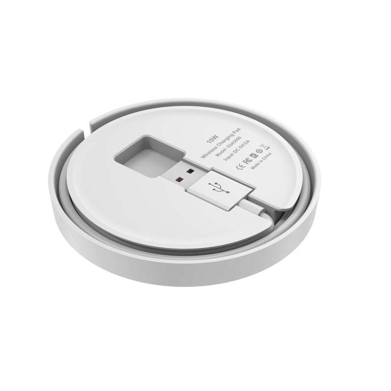 Budi - Qi 10W Wireless Charger + built-in cable (white) (2)