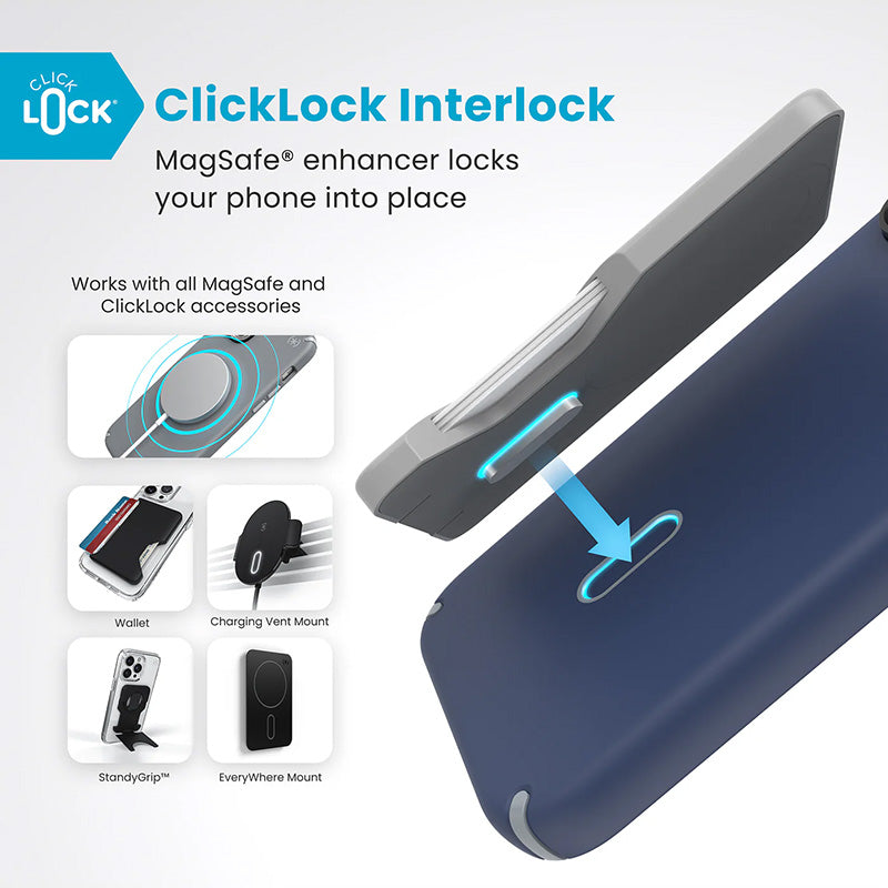 Speck Presidio2 Pro ClickLock & MagSafe Case - iPhone 16 Pro Max (Coastal Blue / Dusty Grey / White) (2)