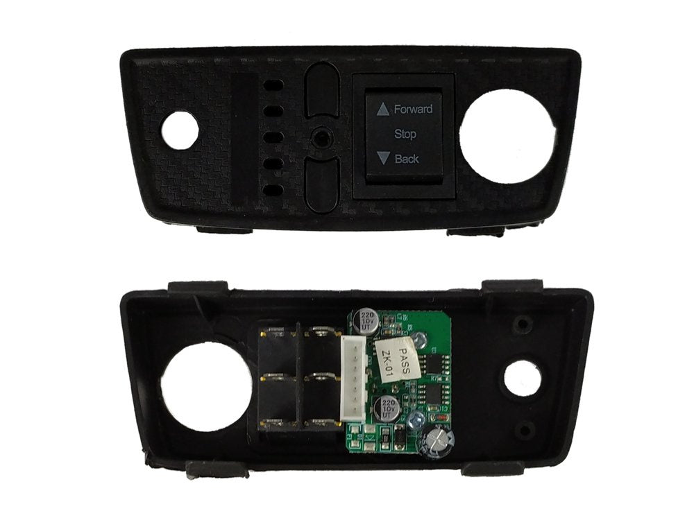 Car music panel with a battery and a switch