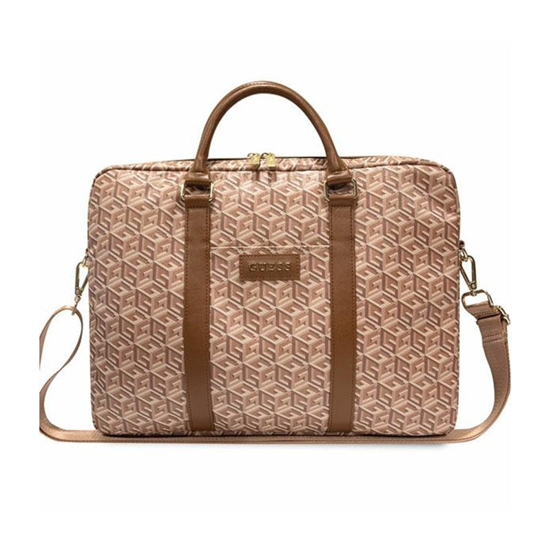 Guess GCube Stripes Computer Bag - bag for 16" laptop (brown)