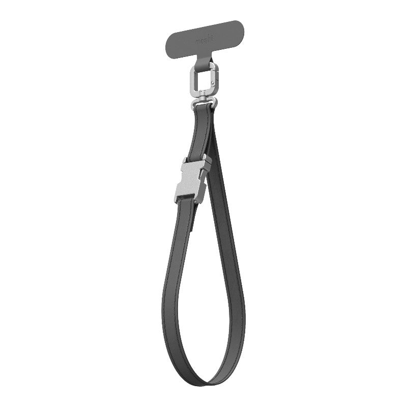 Moshi 2-in-1 Wrist & Body Strap with Adapter - eco-leather phone lanyard (midnight grey) (2)
