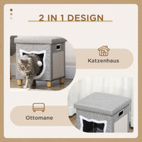 Cat cave, cat house, incl. play ball, washable cushion, 35.5 cm x 35.5 cm x 42.5 cm (4)