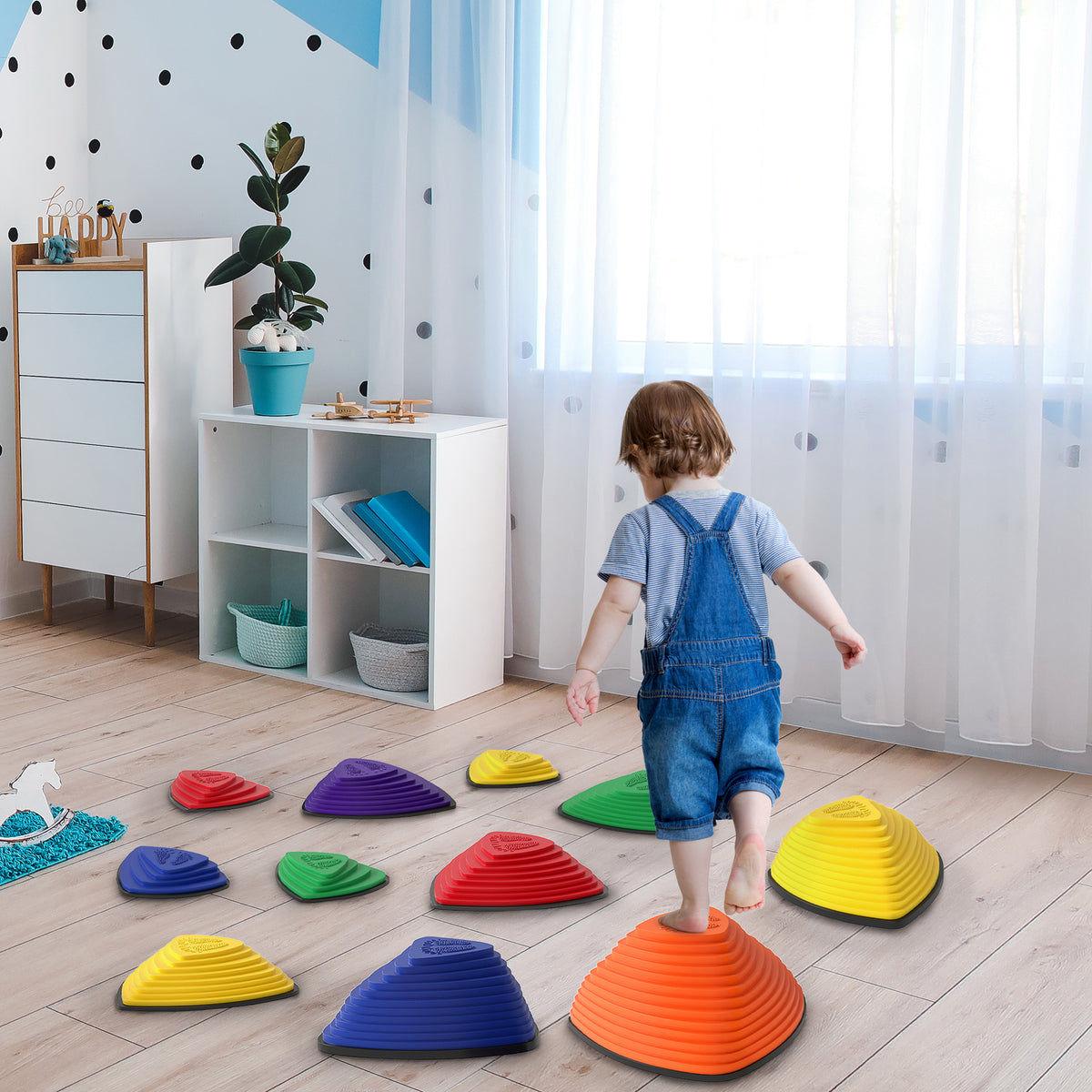 11-piece stepping stone set, non-slip design, for indoor & outdoor use, stackable, colorful (2)