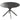 Round dining table for 4 people, industrial-style kitchen table with steel legs, for dining room, kitchen, black