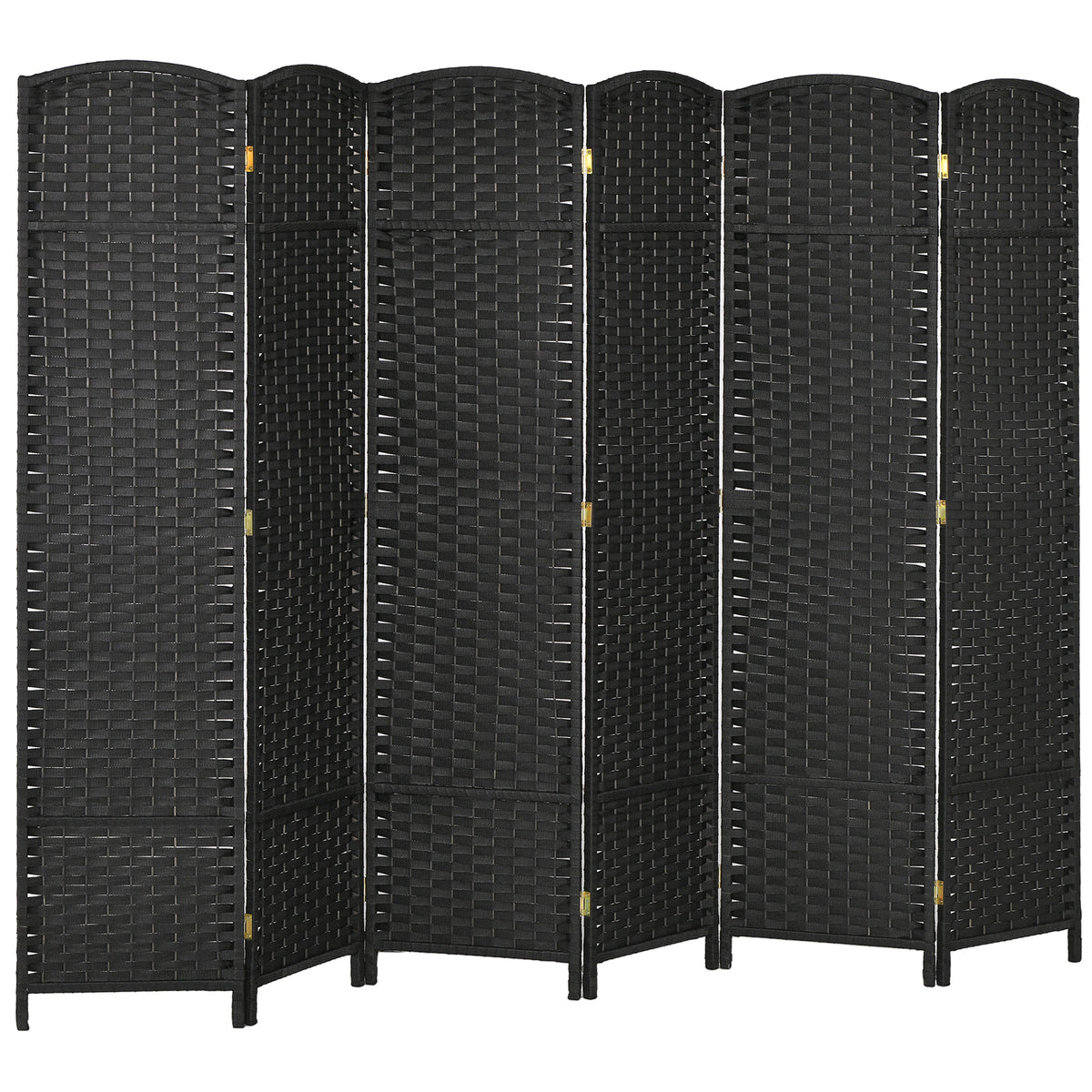 6-panel room divider, foldable privacy screen, privacy partition for living room, bedroom, home office, black