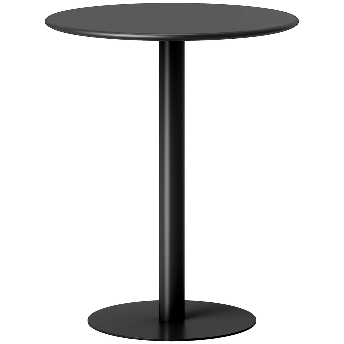 Round dining table for 2 people, steel, for indoor and outdoor use, black