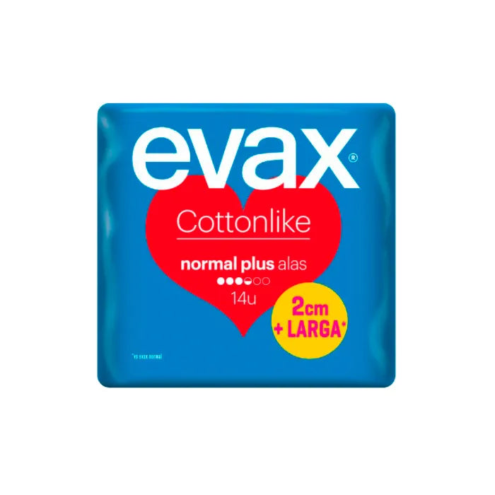 Evax Cottonlike Normal Pads with Wings Plus 14 Count