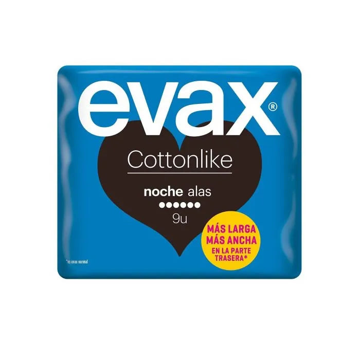Evax Cottonlike Night Sanitary Pads With Wings 9 Units