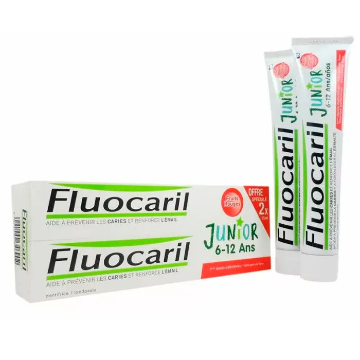 Fluocaril Junior Red Fruits Toothpaste 2x75ml