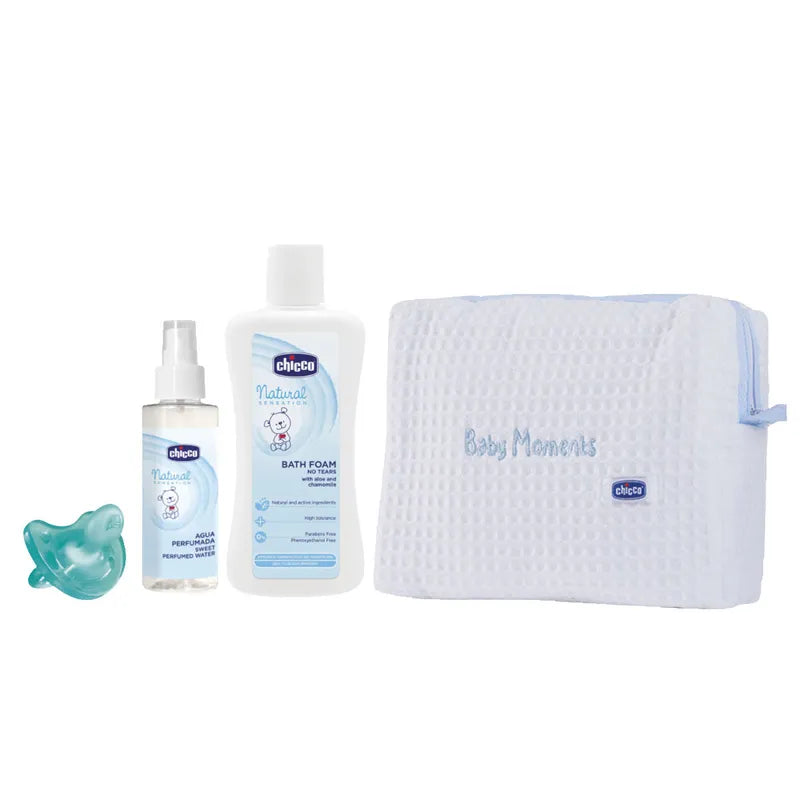 Chicco Pique Toilet Bag Set Blue 3 Pieces