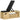 Weight bench with barbell rack, 1 storage basket, adjustable to 6 positions, solid wood, natural + black