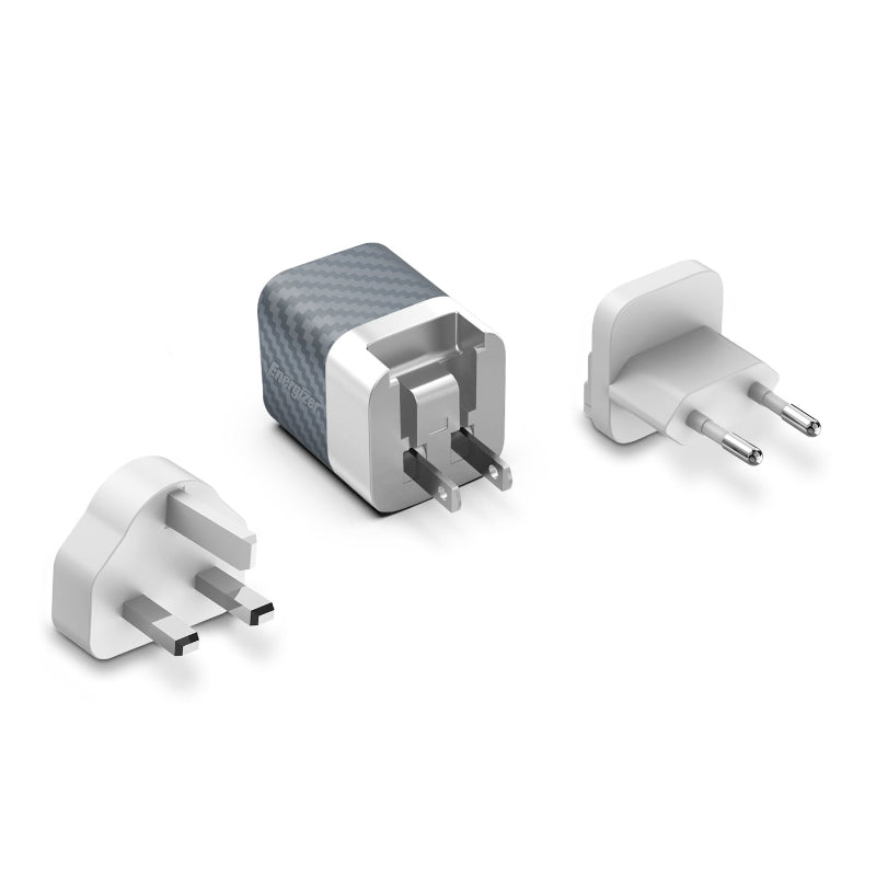 Energizer Ultimate - Multi-plug EU / UK / US GaN 38W PD + QC3.0 Wall Charger (Silver) (2)