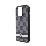 DKNY Leather Checkered Mono Pattern & Printed Stripes - case for iPhone 14 Pro (black) (6)