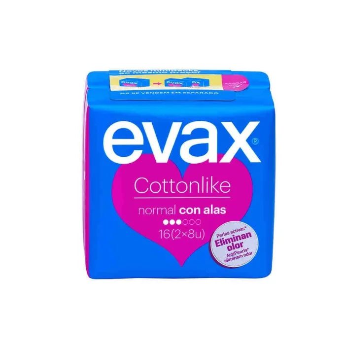 Evax Cottonlike Normal Sanitary Pads With Wings 12 Units