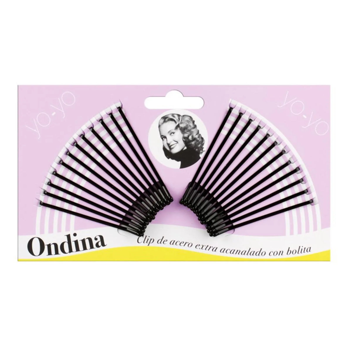Eurostil Ribbed Steel Clips with Black Ball 50mm 1-Pack