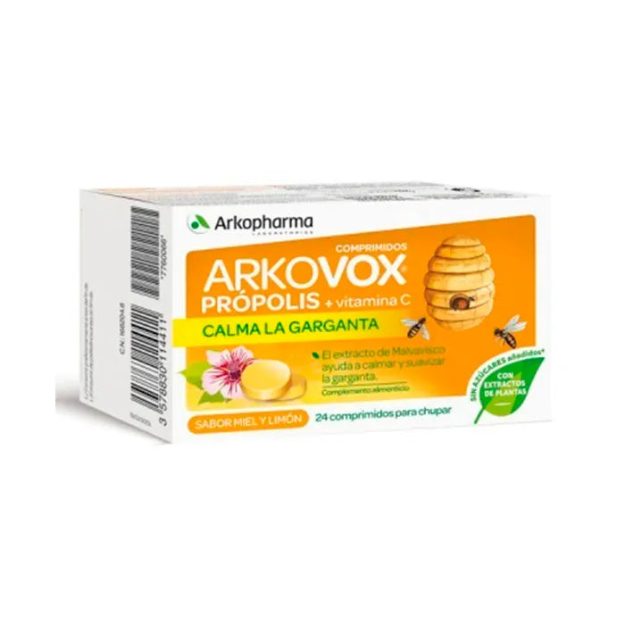 Arkopharma Arkovox Propolis + Vitamin C 24 Honey-Lemon Lozenges