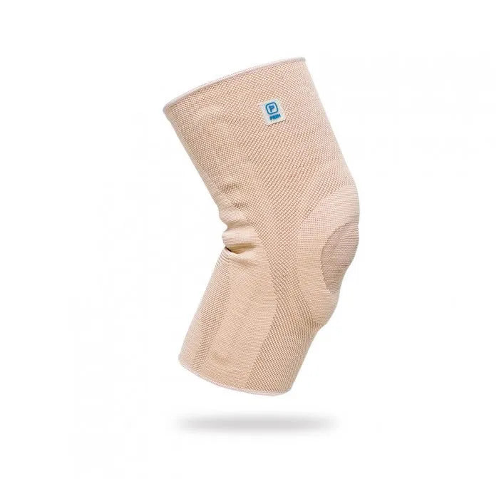 Elastic knee brace with silicone pad and lateral stabilizers T.S