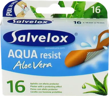 Salvelox Aqua Resist Adhesive Bandages Aloe Vera 16 pcs
