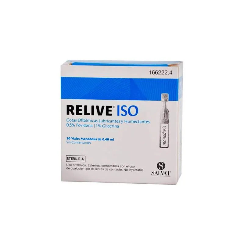 Relive Iso Sterile Ophthalmic Eye Drops 30 Single Doses