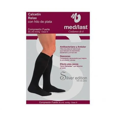 Medilast Strong Silver Compression Stocking Black Extra Large