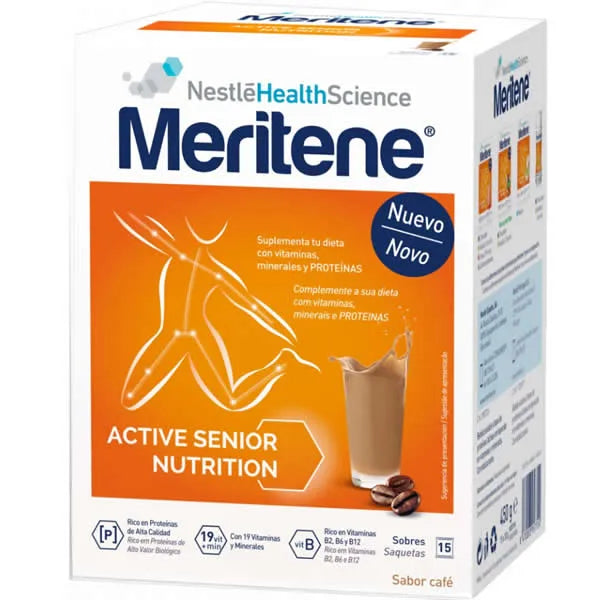 Meritene Decaffeinated Coffee Flavor Shakes 15 Sachets