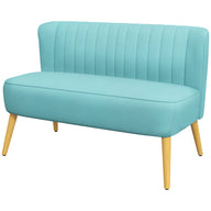 Retro design 2-seater sofa, wooden legs, 117 cm x 56.5 cm x 77 cm, green