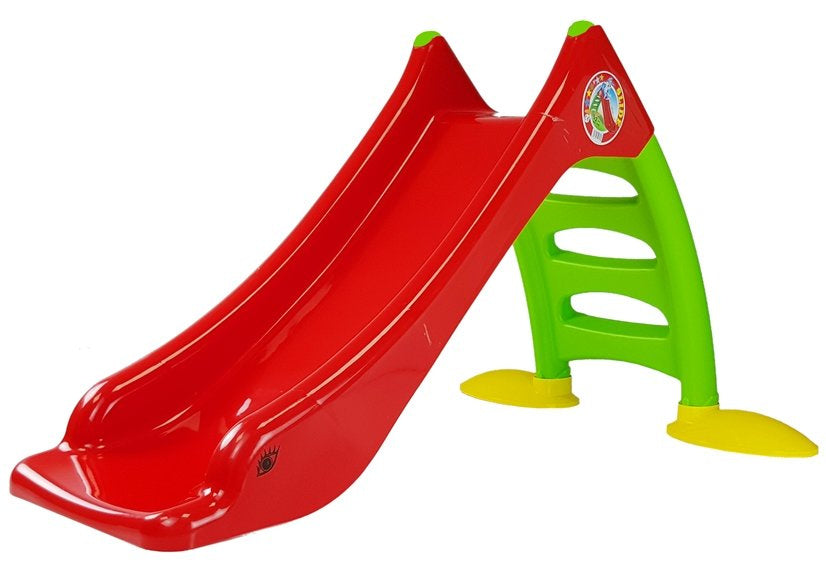Garden slide for children, 3-step ladder, red, 130 cm, 424