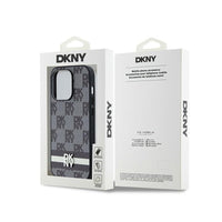 DKNY Leather Checkered Mono Pattern & Printed Stripes - case for iPhone 14 Pro (black) (8)
