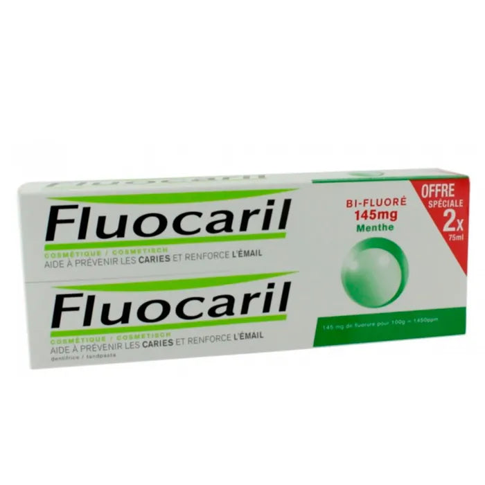 Fluocaril Bi-Fluoride Mint Toothpaste 145mg 2x75ml