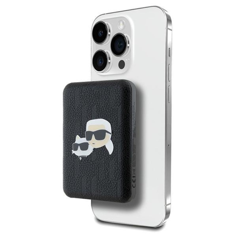 Karl Lagerfeld Karl & Choupette Head Pin MagSafe – Wireless Power Bank 5000 mAh 15W (black)