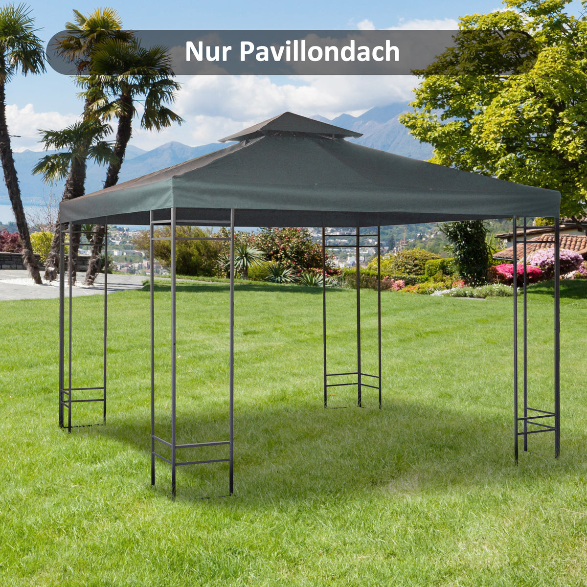 Replacement roof for 3 x 3 m pavilion, waterproof pavilion roof with double-tier roof and drainage holes (2)