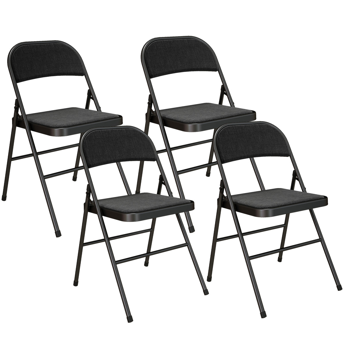Set of 4 folding chairs, portable office chairs, metal legs, folding chair for office, reception, waiting room