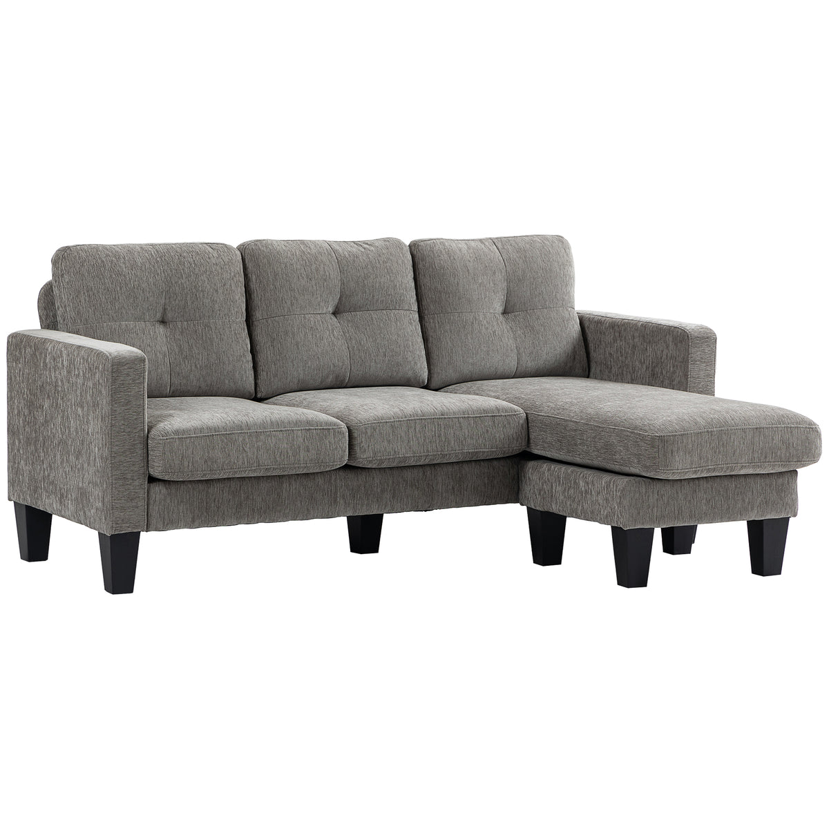 Corner sofa, corner couch with reversible chaise longue, L-shaped sofa, linen-look upholstery, 186 x 130 x 84 cm