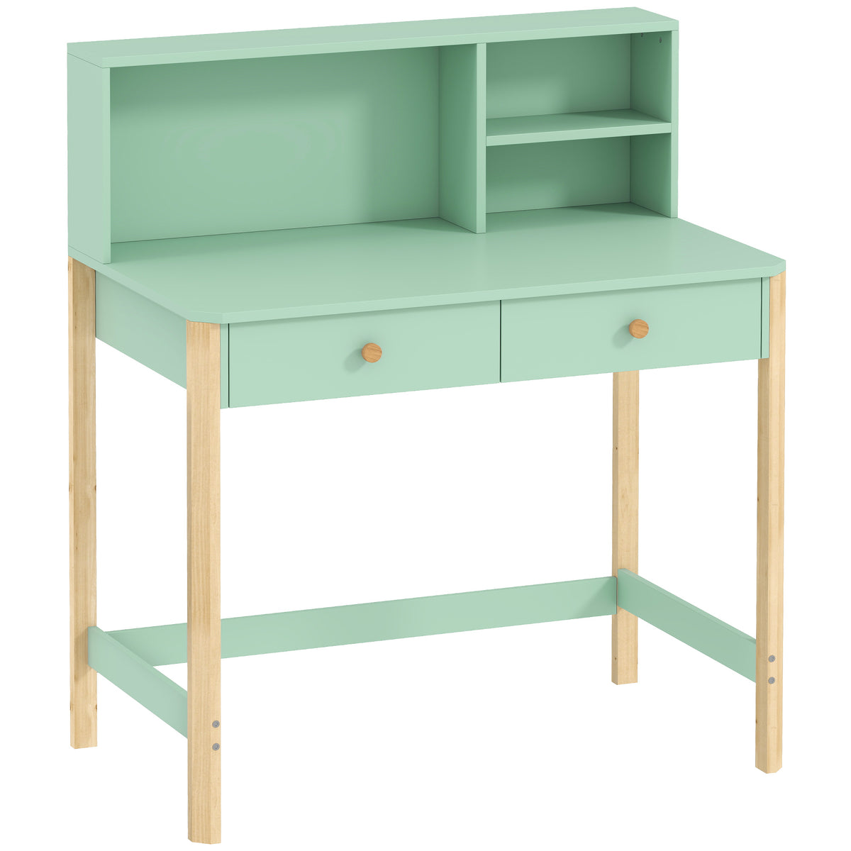 Children's desk student desk with drawers shelf storage for children aged 5-12 years 90 x 52 x 105 cm green