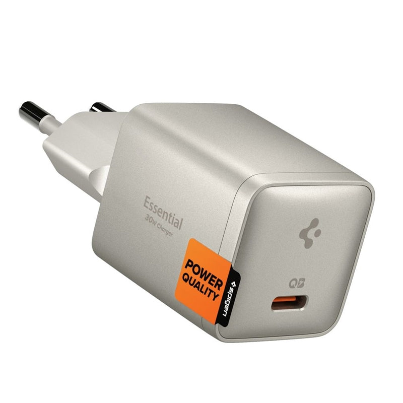 Spigen Essential EE301EU GaN Wall Charger - USB-C PD PPS 30W (Natural Titanium)