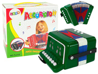 Accordion instrument for a young musician Green