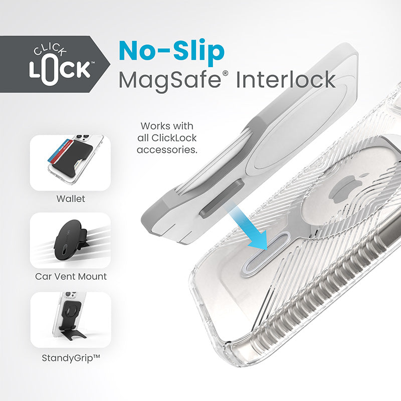 Speck Presidio Perfect-Clear Grip ClickLock & MagSafe - Case for iPhone 16e / iPhone 15 / iPhone 14 / iPhone 13 (2)